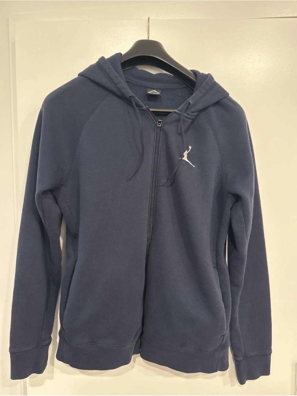 Jordan Men's Navy Zip-Up Hoodie with White Jumpman